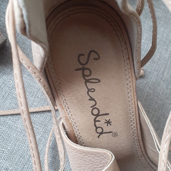 Splendid leather tan open toe heel size 8M - Picture 14 of 16